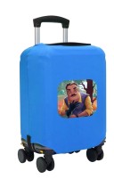 Чехол на чемодан L - Привет сосед (Hello Neighbor) синий №1