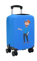 Чехол на чемодан M - Блиппи (Blippi) синий №1