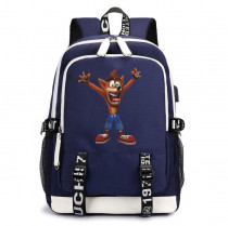 Рюкзак Крэш Бандикут (Crash Bandicoot) синий с USB-портом №6