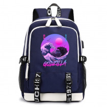 Рюкзак Годзилла (Godzilla) синий с USB-портом №7