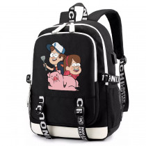 Рюкзак персонажи Гравити Фолз черный с USB-портом №2