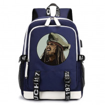 Рюкзак Джек Воробей "Пираты Карибского моря" синий с USB-портом №3