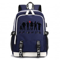 Рюкзак Пятница 13 (Friday The 13th) синий с USB-портом №1