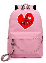Рюкзак K-POP розовый с цепью №4