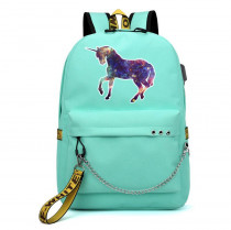 Рюкзак с Единорогом (Unicorn) бирюзовый с цепью №8