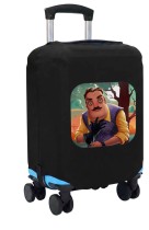 Чехол на чемодан M - Привет сосед (Hello Neighbor) черный №1