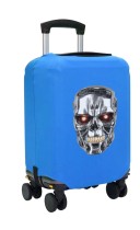 Чехол на чемодан L - Терминатор (Terminator) синий №1