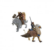 Игровой набор Warcraft из четырех персонажей Лотар, Чернорук, Грифон и Волк (7см)