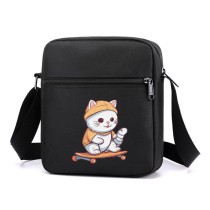 Сумка через плечо Котик на скейте (Skate) черная №2