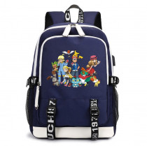 Рюкзак Персонажи вселенной Покемон (Pokemon) синий с USB-портом №6