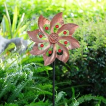 Ветрянная декоративная скульптура для сада (розовый)