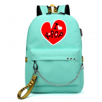 Рюкзак K-POP бирюзовый с цепью №4