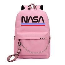 Рюкзак Наса (NASA) розовый с цепью №4