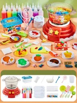 Детский игровой набор с акваслаймами "Кухня" (красная)