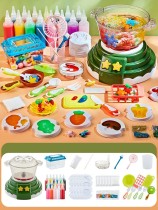 Детский игровой набор с акваслаймами "Кухня" (зелёная)
