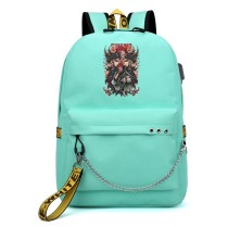 Рюкзак Рёмен Сукуна (Jujutsu Kaisen) бирюзовый с цепью №4