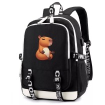 Рюкзак Капибара медитирует (Capybara) черный с USB-портом №4