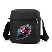 Сумка через плечо  Мото спорт черная №1