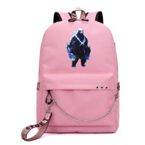 Рюкзак призрачный Медведь (Solo Leveling) розовый с цепью №3