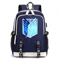 Рюкзак Атака титанов (Attack on Titan) синий с USB-портом №1
