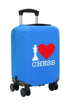 Чехол на чемодан L - Шахматы (Chess) синий №1