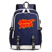 Рюкзак Призрачный гонщик (Ghost Rider) синий с USB-портом №1