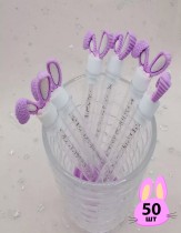 Щеточки для ресниц и бровей в колбе с ушками - (фиолетовые) 50 шт.