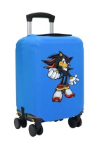 Чехол на чемодан M - Ёж Шэдоу (Sonic) синий №1
