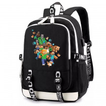 Рюкзак Майнкрафт (Minecraft) черный с USB-портом №1