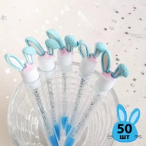 Щеточки для ресниц и бровей в колбе с ушками - (голубые) 50 шт.