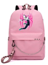 Рюкзак Гвен Стейси (Gven Stacy) розовый с цепью №1