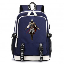 Рюкзак Ассасин (Assassins Creed) синий с USB-портом №2