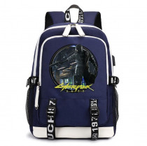 Рюкзак Киберпанк (Cyberpunk 2077) синий с USB-портом №2