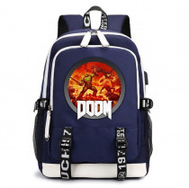 Рюкзак Дум (Doom) синий с USB-портом №1