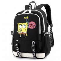 Рюкзак Губка Боб и Гэри (Sponge Bob) черный с USB-портом №5