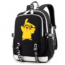 Рюкзак Пикачу в очках (Pokemon) черный с USB-портом №7
