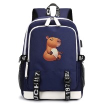 Рюкзак Капибара медитирует (Capybara) синий с USB-портом №4