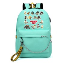 Рюкзак Чикен Ган (Chicken Gun) бирюзовый с цепью №3