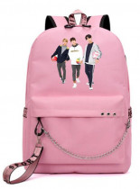 Рюкзак STRAY KIDS розовый с цепью №1