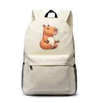 Рюкзак Капибара медитирует (Capybara) белый №4