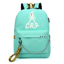 Рюкзак CR7 (Cristiano Ronaldo) бирюзовый с цепью №2