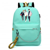 Рюкзак STRAY KIDS бирюзовый с цепью №1