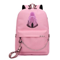 Рюкзак Незуко Камадо (Demon slayer) розовый с цепью №7