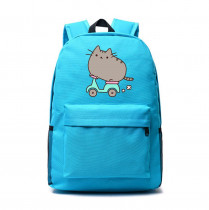 Рюкзак Кот Пушин на скутере голубой №1