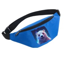 Поясная сумка с Медвежатами (Панда) голубая №3
