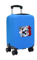 Чехол на чемодан L - Пятница 13 (Friday The 13th) синий №1
