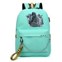 Рюкзак персонажи из игры Call of Duty бирюзовый с цепью №2