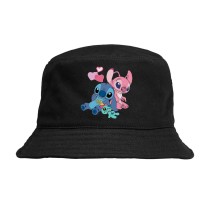 Панама Стич и Ангела (Stitch) черная №2