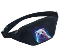 Поясная сумка с Медвежатами (Панда) черная №3