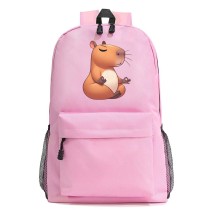 Рюкзак Капибара медитирует (Capybara) розовый №4